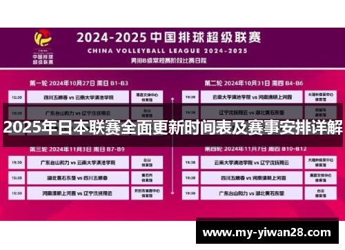 2025年日本联赛全面更新时间表及赛事安排详解