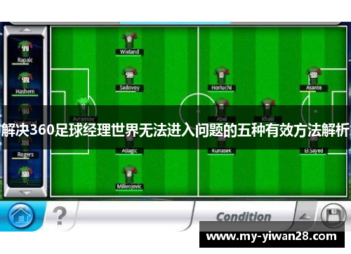 解决360足球经理世界无法进入问题的五种有效方法解析 解决360足球经理世界无法进入问题的五种有效方法解析